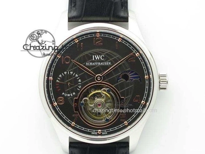 MIROTIME 0517 Reliable Portuguese IW371447 ZF 1:1 Best Edition SS Black Dial On Black Leather Strap A79350 V 7274